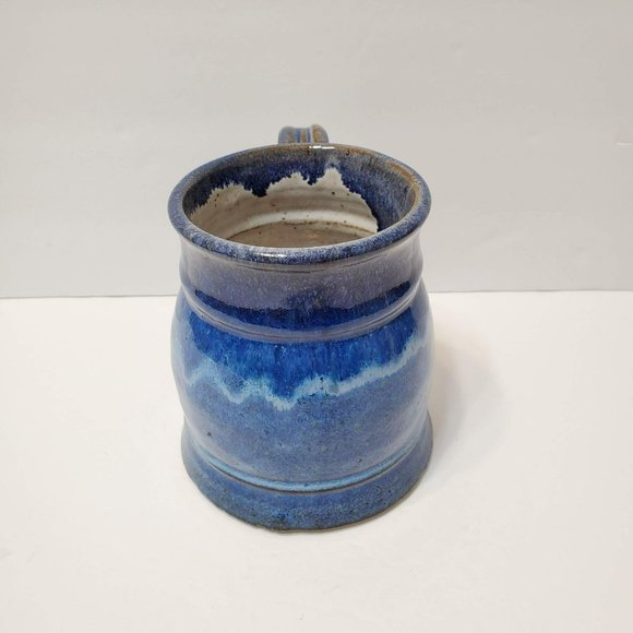 Large Studio Pottery Mug, Ceramic Tankard, Cobalt Blue, Signed Bjork - Picture 6 of 9